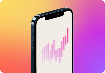 Cell phone with a linear gradient background
